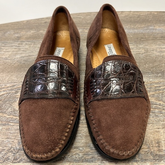Lorenzo Banfi 671 Genuine Crocodile Strap Suede Penny Loafers Men’s 11 Italy main image 13
